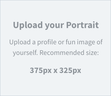 Upload an image of yourself. Recommended size: 375x325