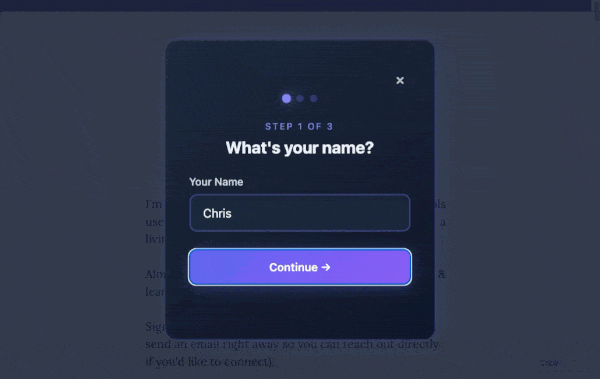 AI-generated signup form example