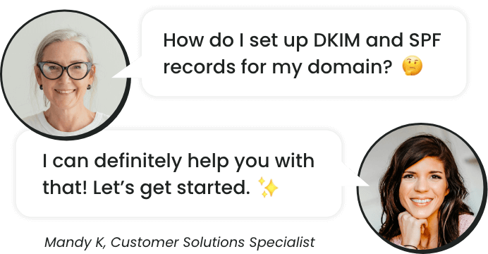 AWeber Customer Solutions specialist helping a customer with DKIM