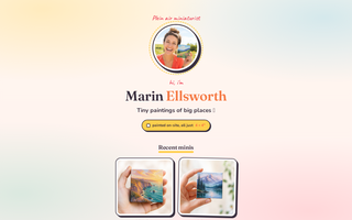 Link-in-bio page for a painter