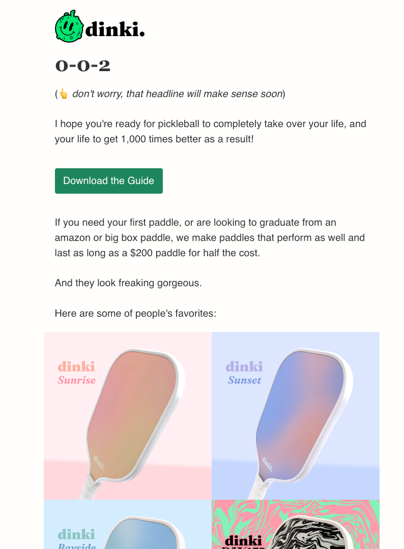 dinki email template