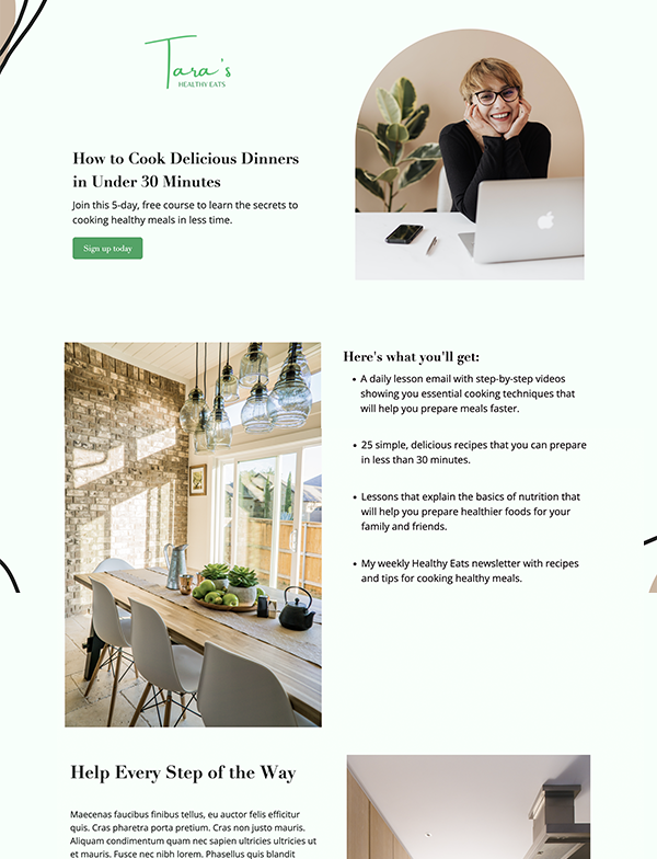 Landing page image