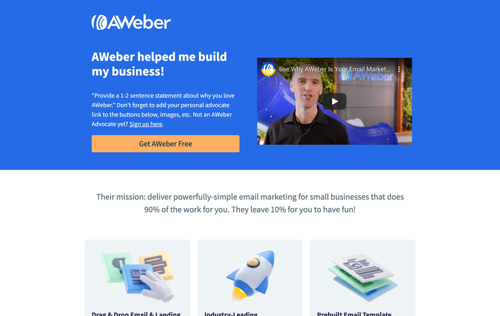 Affiliate Marketing Landing Page Templates AWeber