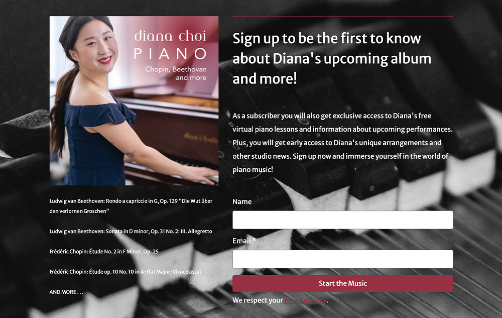 Musician Sign Up preview