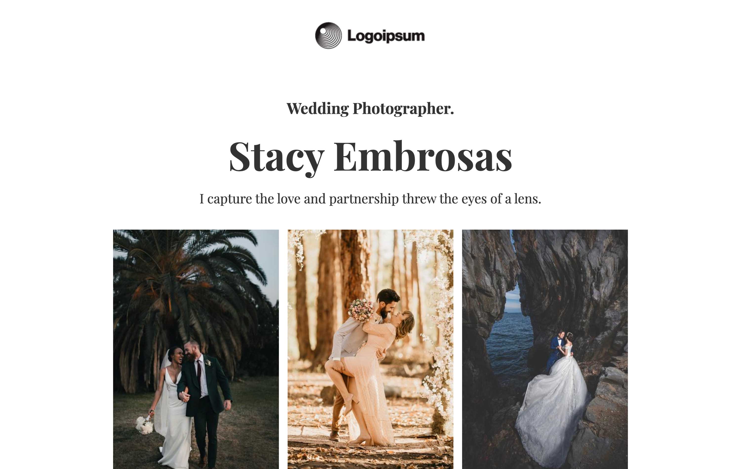 Wedding Photographer Landing Page Template AWeber
