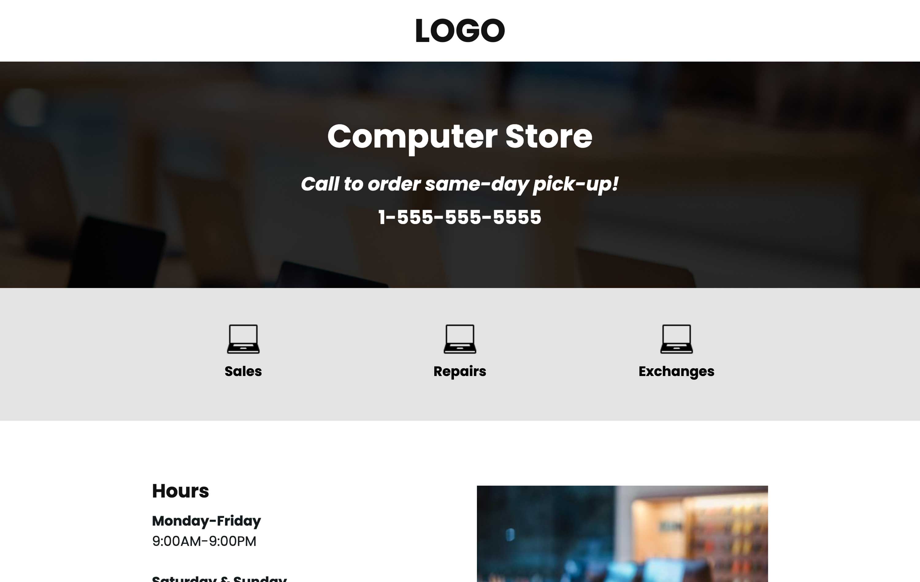 Retail Landing Page Templates Aer