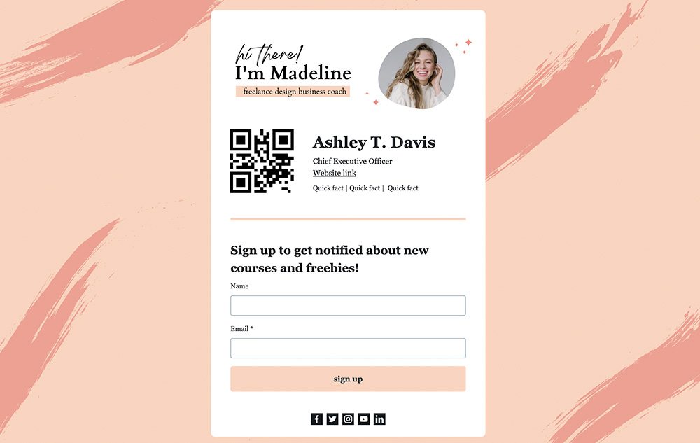 Virtual Business Card for Business Coach preview